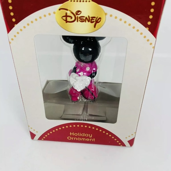 Disney Pink Polka Dot Minnie Mouse 3D Figural Resin Christmas Holiday New Boxed - Picture 3 of 6